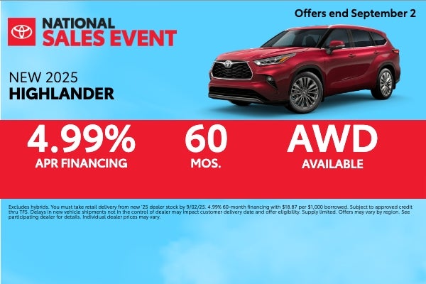 2025 Highlander APR Offer | Toyota of Kingsport Specials Kingsport, TN