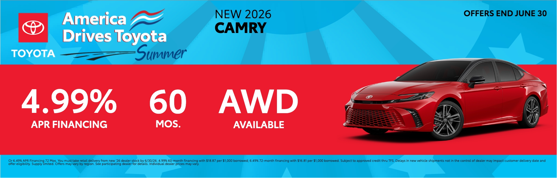 2025 Toyota Camry LE Lease Offer
