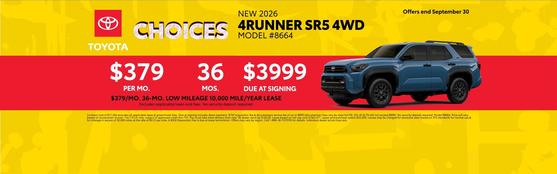 4Runner SR5 on APR Offer