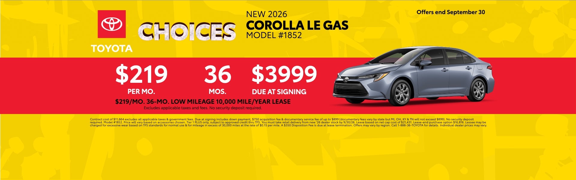 Corolla on Lease Offer