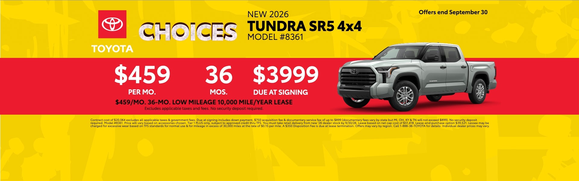 2026 Toyota Tundra Lease Offer