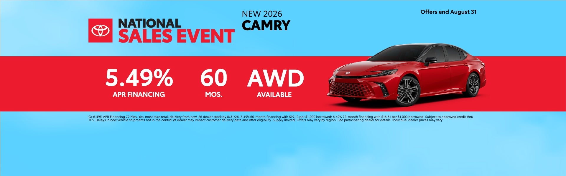 Red 2026 Camry Apr Offer