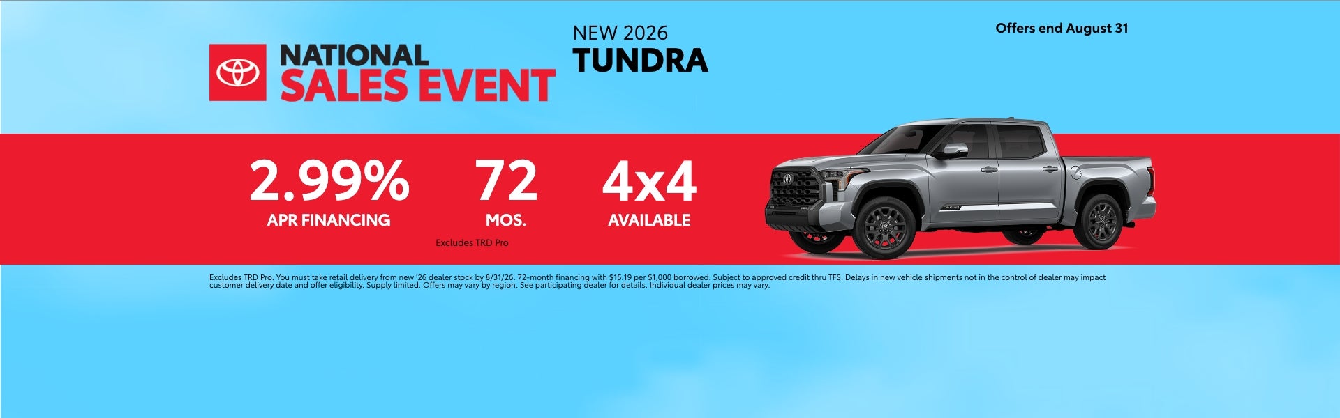 Silver Tundra on APR Offer