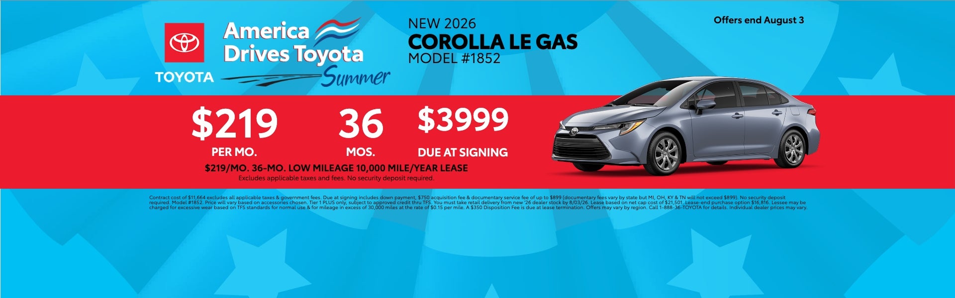 Corolla on Lease Offer