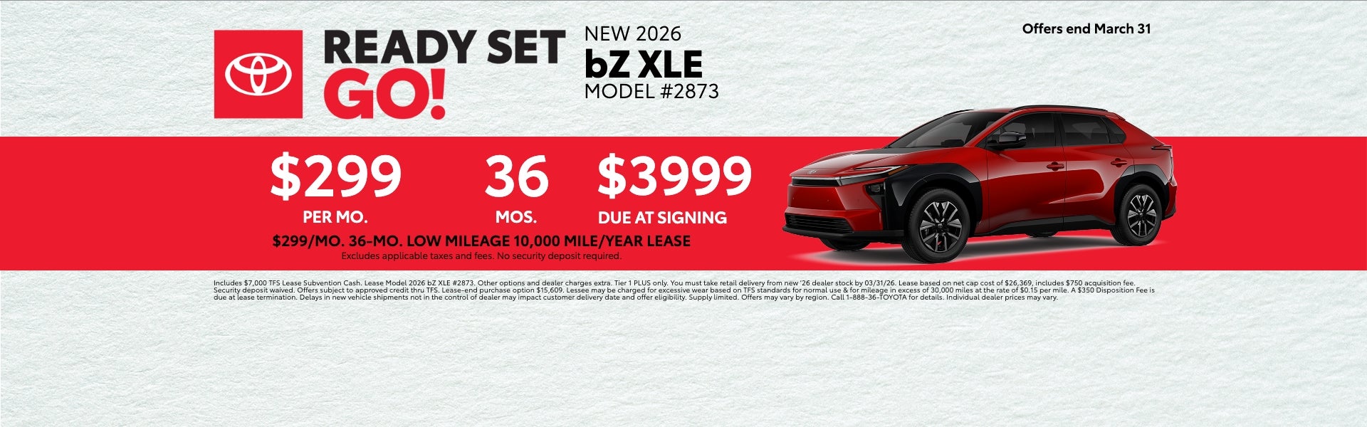 2026 bZ XLE Lease offer