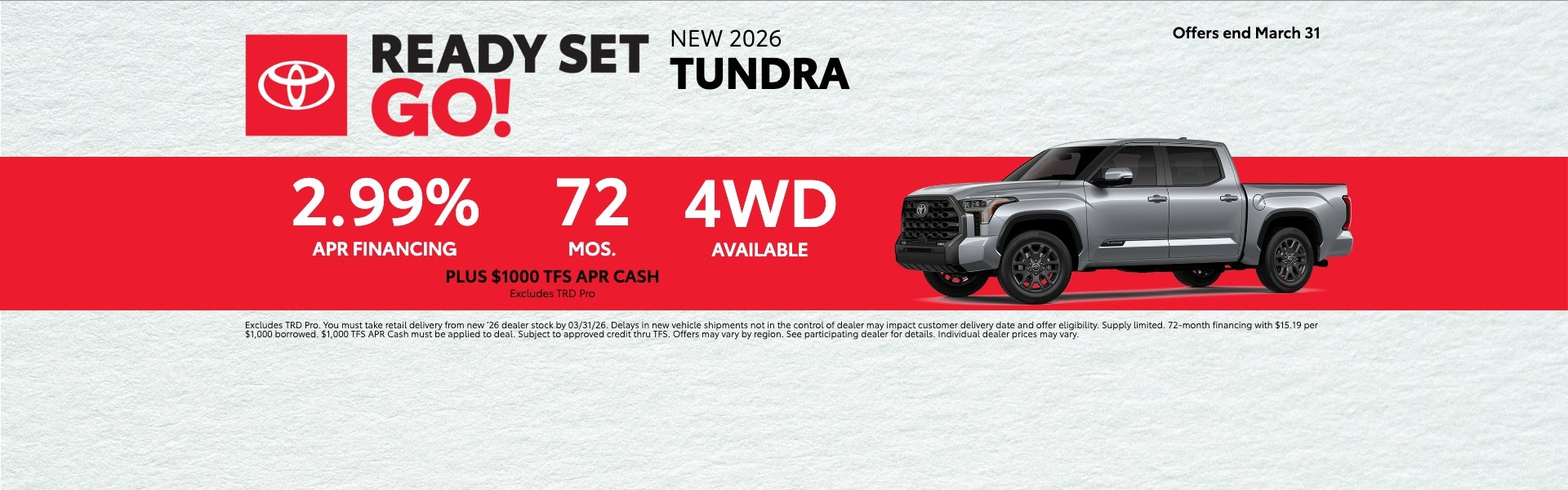 2026 Tundra 2.99% APR Offer